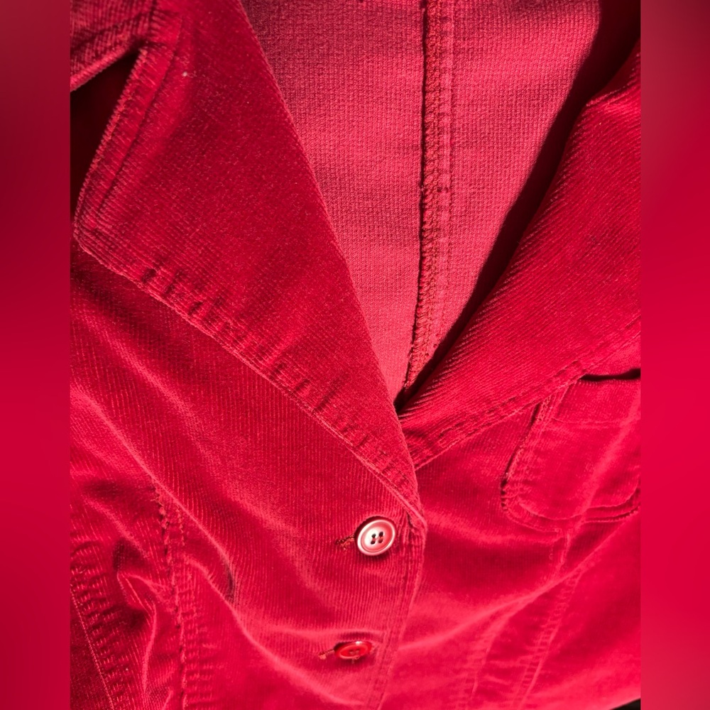 SO Raspberry Corduroy Button-Front Blazer - Picture 8 of 12